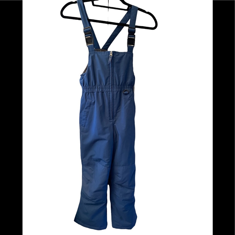 Land’s End kids blue snow bibs size 7